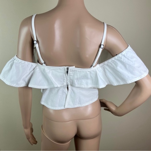 NEW ISABEL MARANT ETOILE REVOLVE WHITE COLD-SHOULDER CROP TOP - Picture 7 of 10